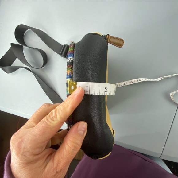 Apex tan crossbody sling travel festival bag with charger connection - Picture 13 of 15